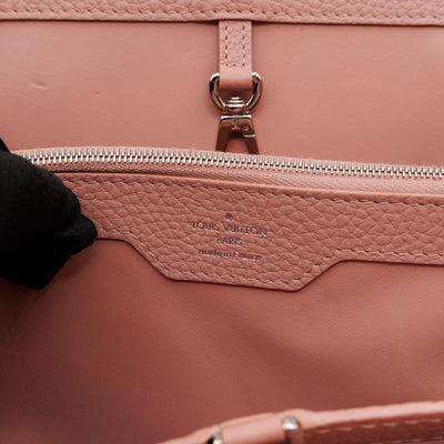 Capucines MM Taupe & Rose Taurillon Leather