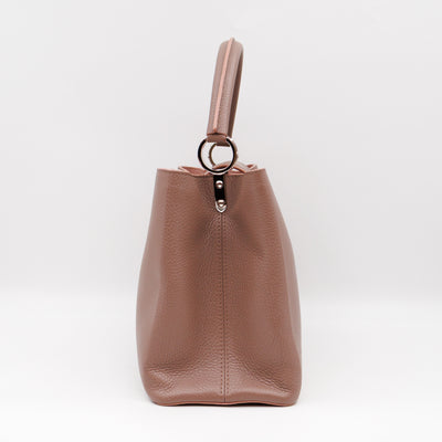 Capucines MM Taupe & Rose Taurillon Leather