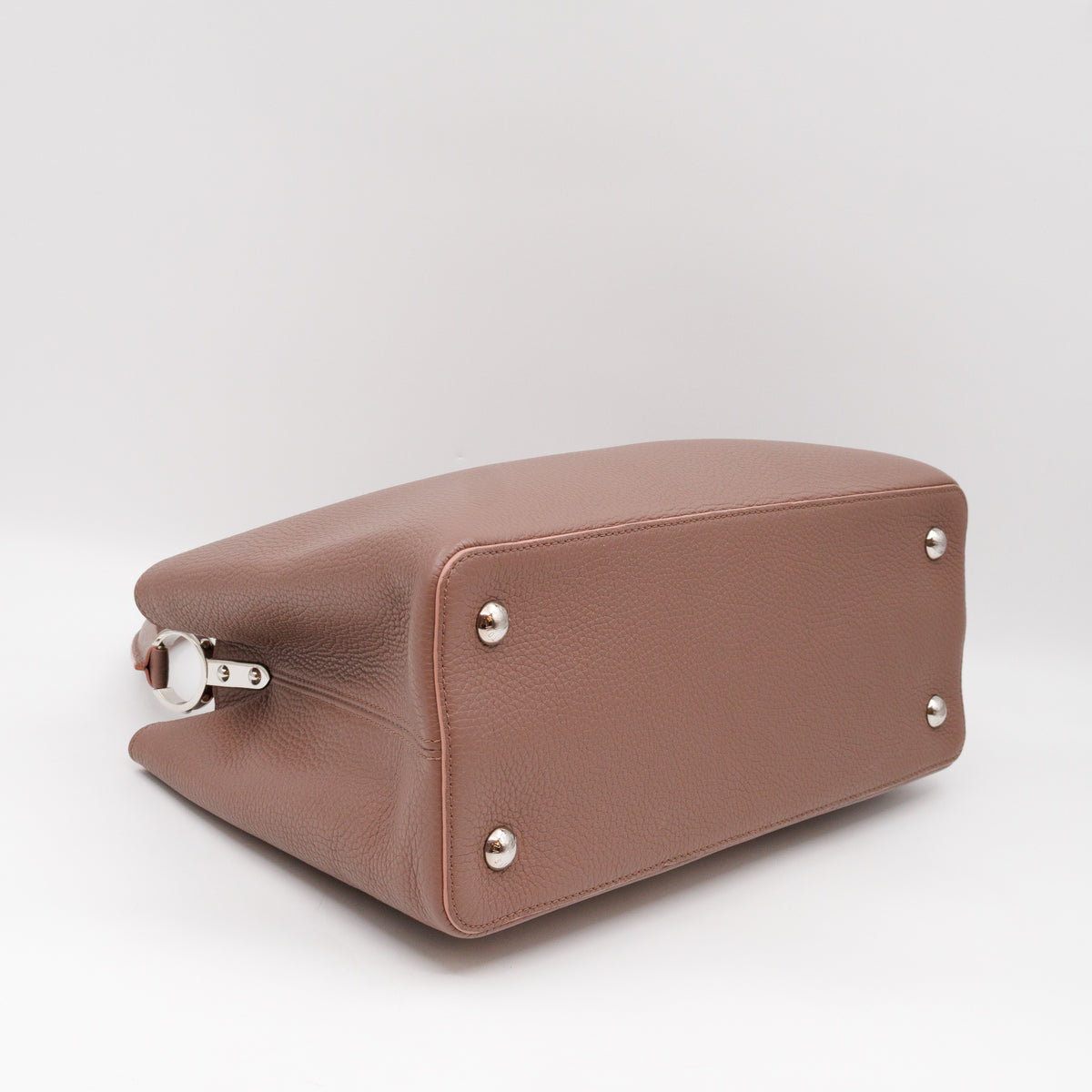 Capucines MM Taupe & Rose Taurillon Leather