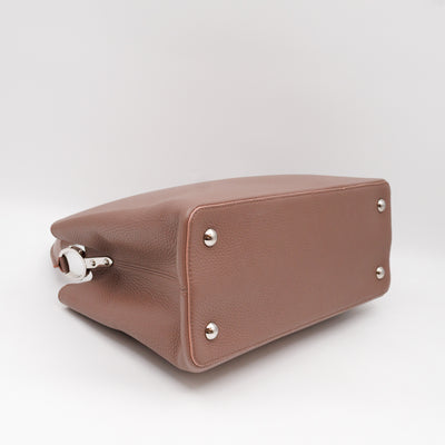 Capucines MM Taupe & Rose Taurillon Leather