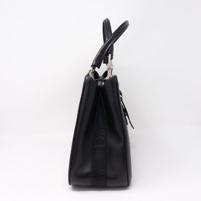 Black Coated Canvas Handbag
