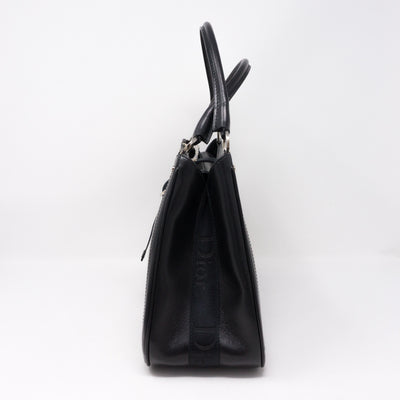 Black Coated Canvas Handbag