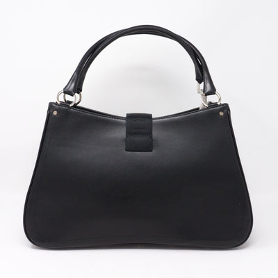 Black Coated Canvas Handbag
