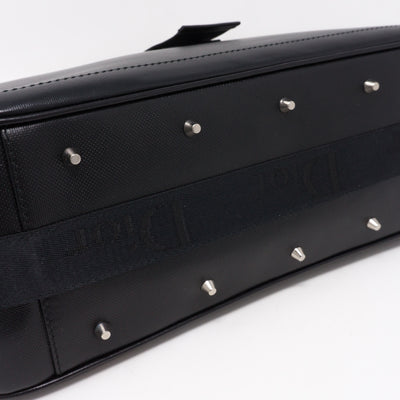 Black Coated Canvas Handbag