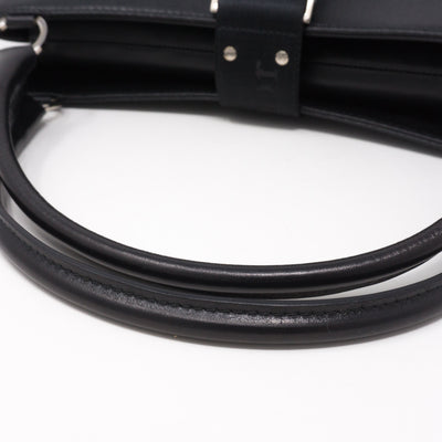 Black Coated Canvas Handbag
