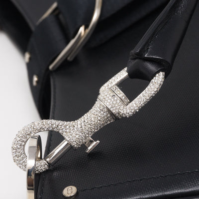 Black Coated Canvas Handbag