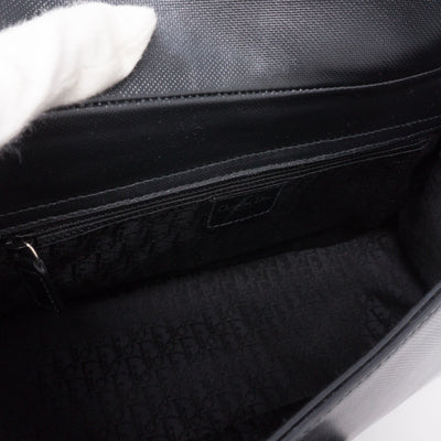 Black Coated Canvas Handbag