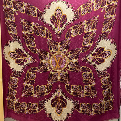 Monogram Shawl Paisley Purple