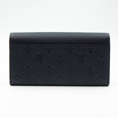 Sarah Wallet Monogram Empreinte Marine Rouge