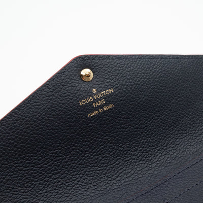 Sarah Wallet Monogram Empreinte Marine Rouge
