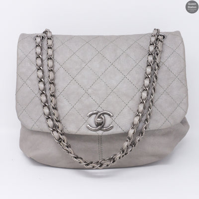 Quilted Soft Flap Medium Shoulder Bag