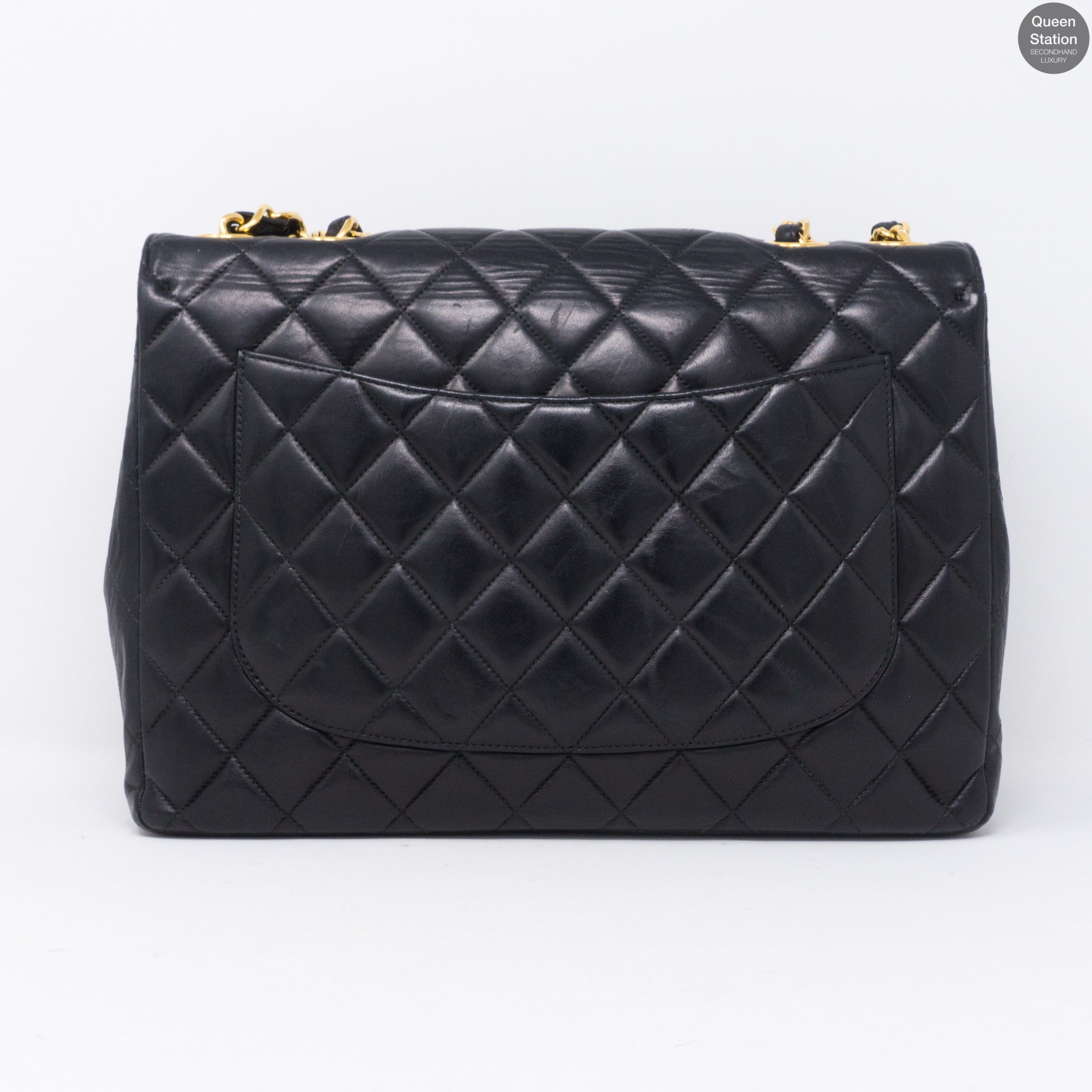 Vintage Black Jumbo Flap Bag