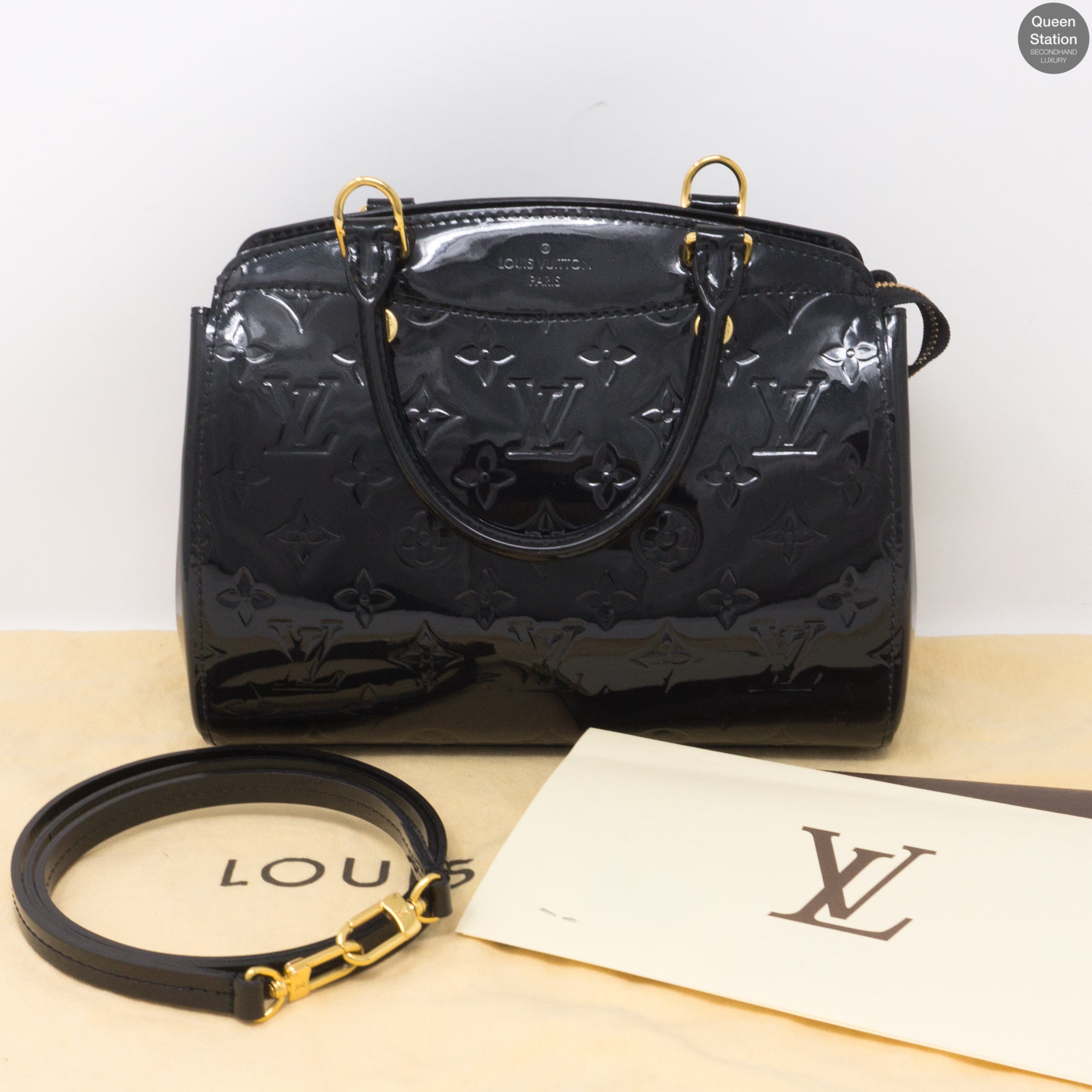 Brea PM Black Vernis Leather