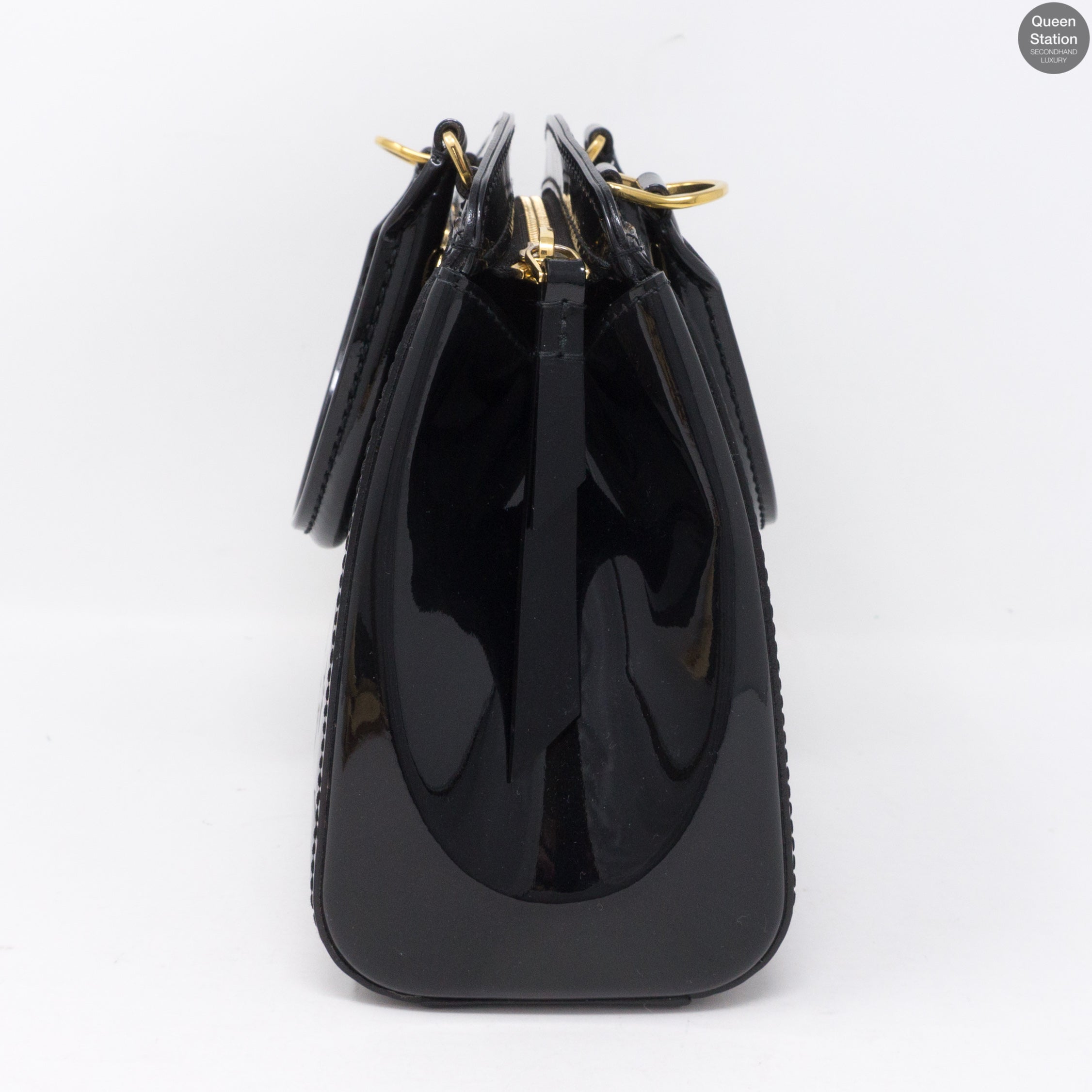 Brea PM Black Vernis Leather