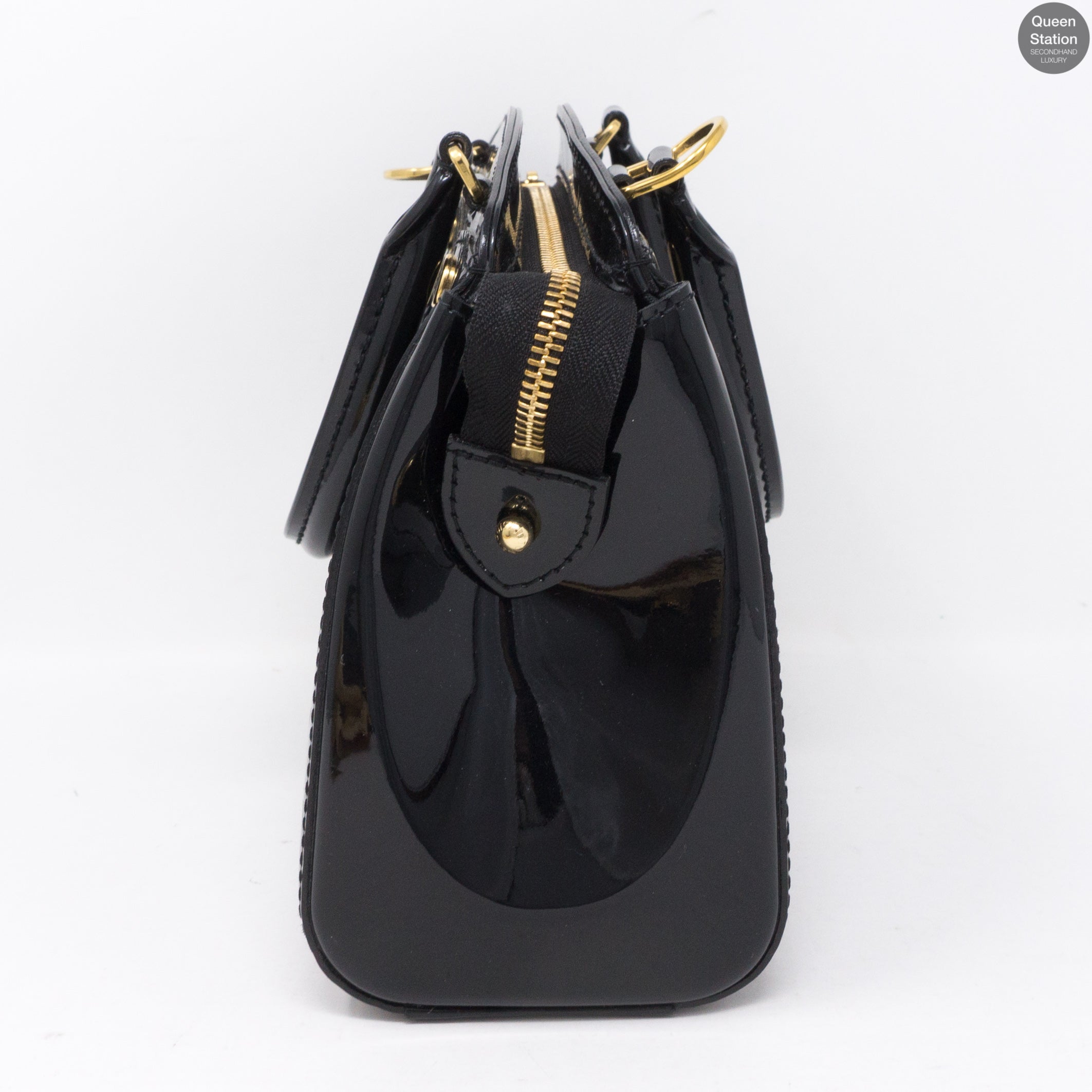 Brea PM Black Vernis Leather