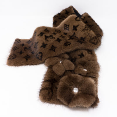 Monogram Mink Scarf Muffler