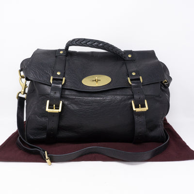 Alexa Oversized Black Leather