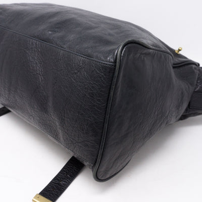 Alexa Oversized Black Leather
