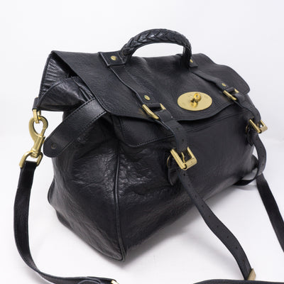 Alexa Oversized Black Leather
