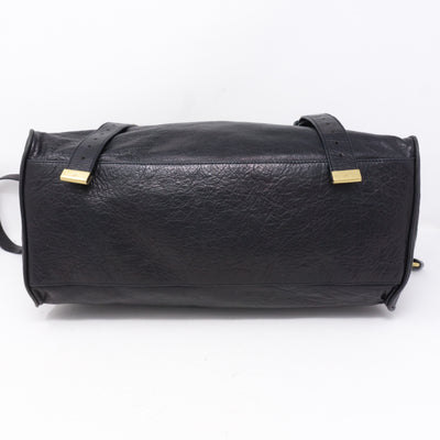 Alexa Oversized Black Leather