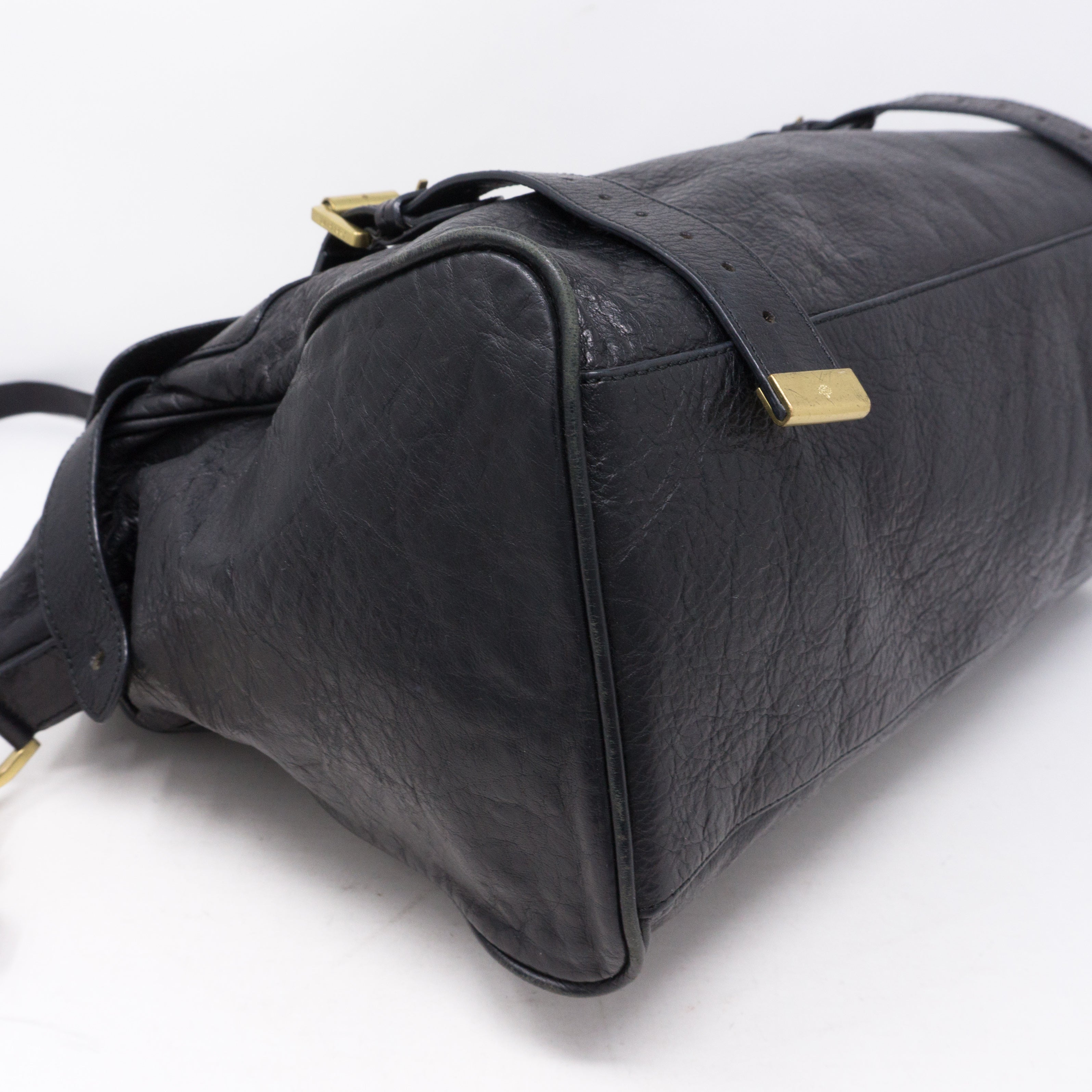 Alexa Oversized Black Leather