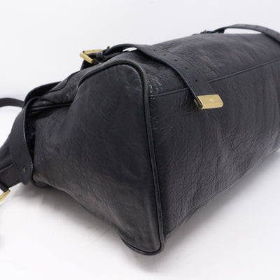 Alexa Oversized Black Leather