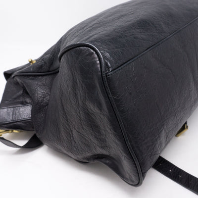 Alexa Oversized Black Leather