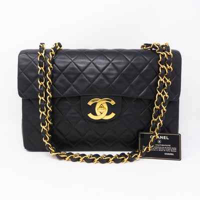 Vintage Black Jumbo XL Flap Bag