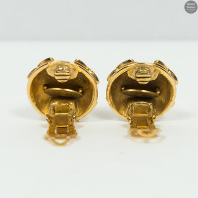 Flower Crystal Clip-On Earrings