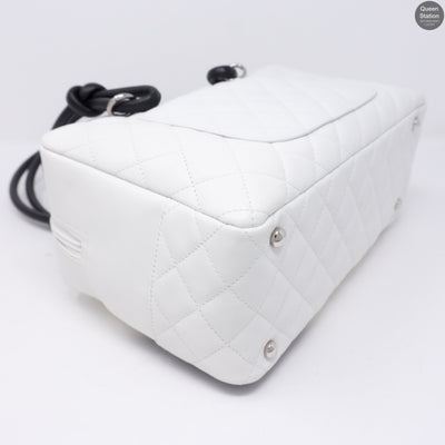 Cambon Bowler Quilted Leather White