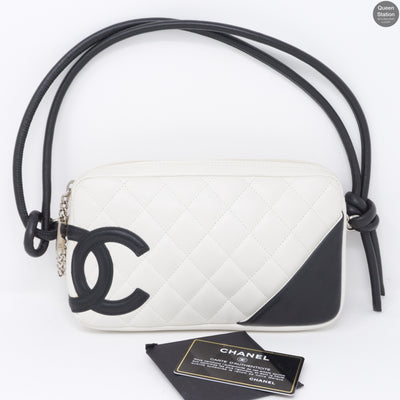 Cambon Shoulder Pochette Quilted Leather White