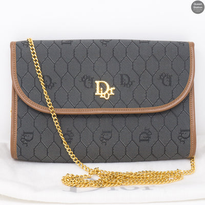 Gray Canvas Chain Clutch