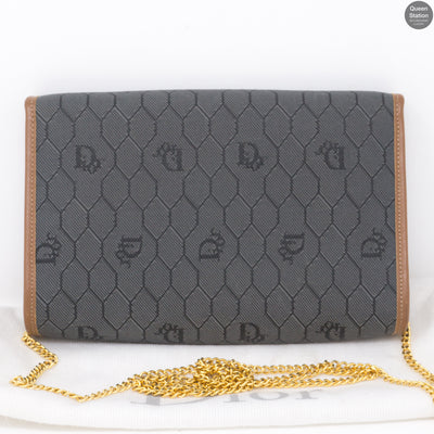 Gray Canvas Chain Clutch