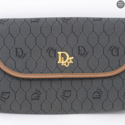 Gray Canvas Chain Clutch