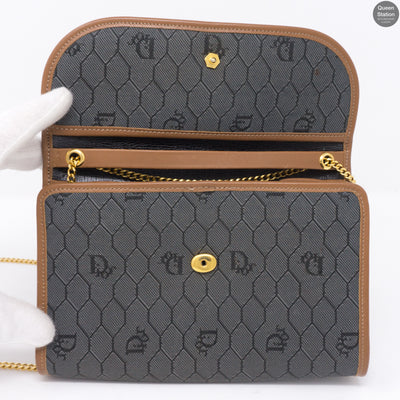 Gray Canvas Chain Clutch