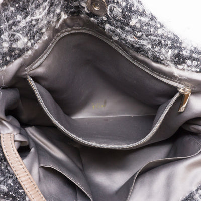 CC Leather And Tweed Chain Tote Bag