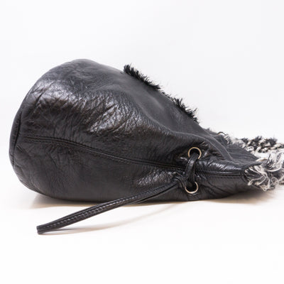 CC Leather And Tweed Chain Tote Bag