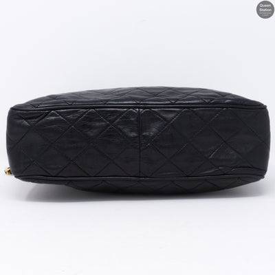 Black CC Diamond Quilted Camera Bag