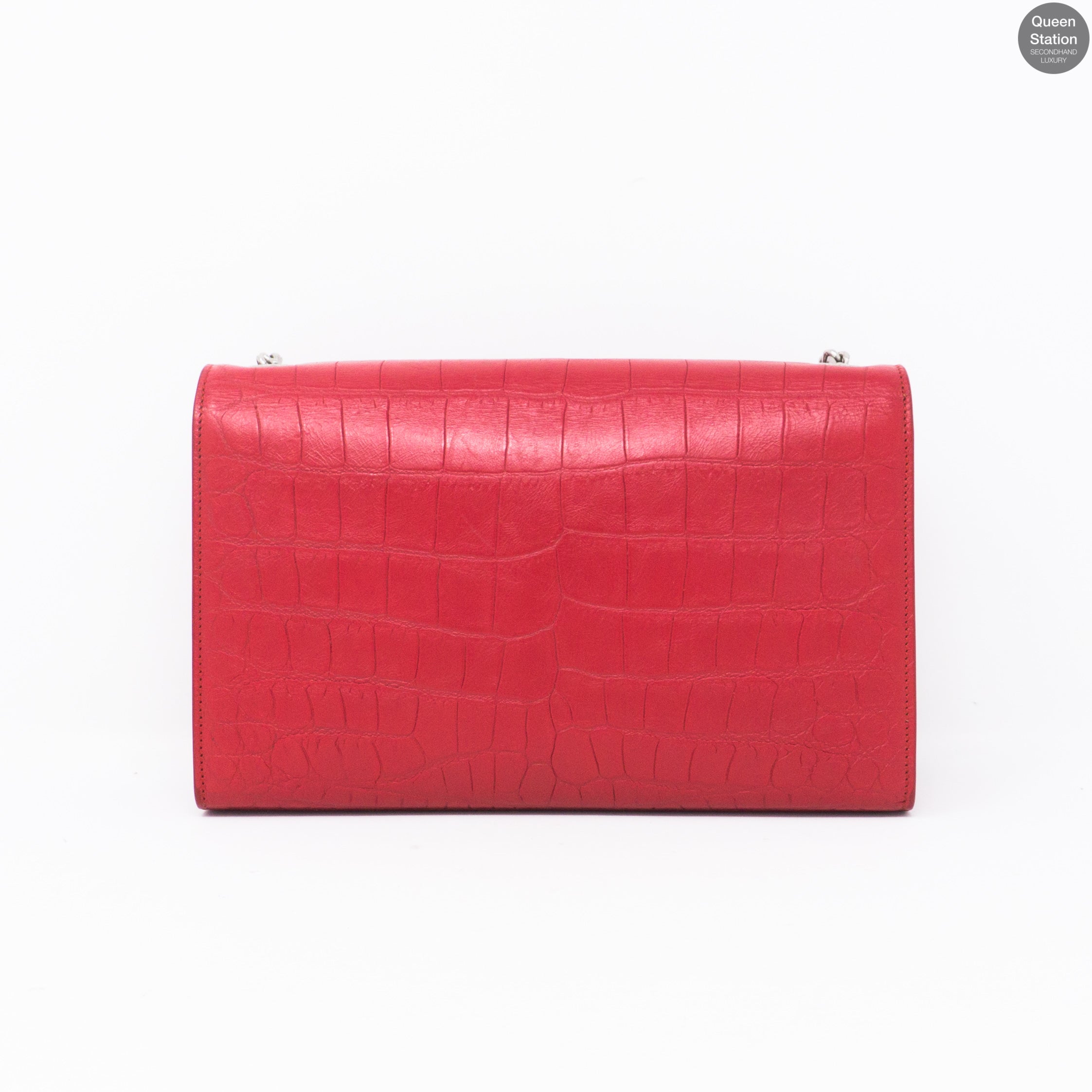 Kate Medium Tassel Crocodile Embossed Leather