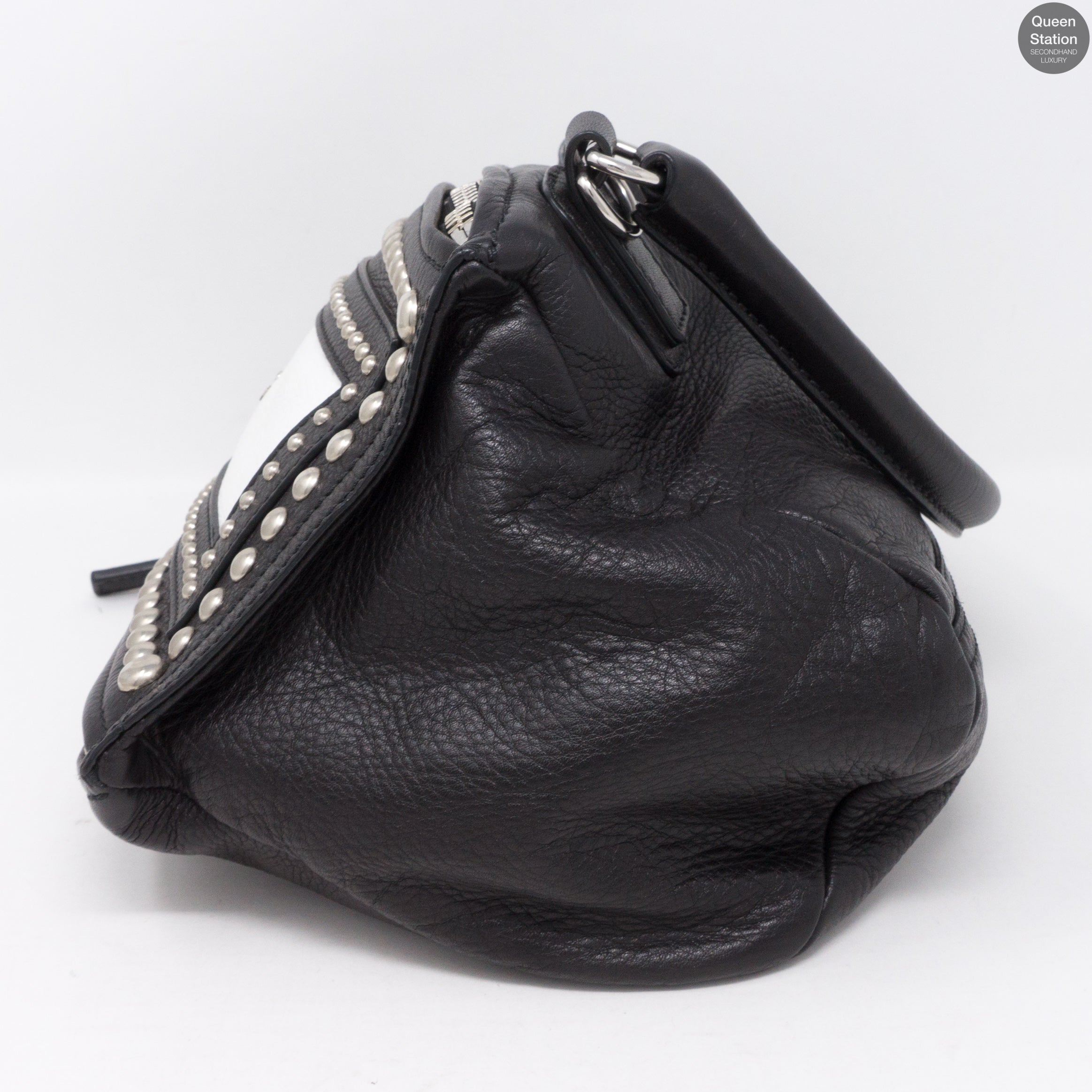 Pandora Studded Black & White Leather