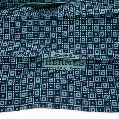 Long Silk Scarf Green Dark Blue
