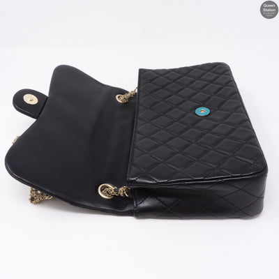 Westminster Pearl Black Leather Tangled Chain Bag