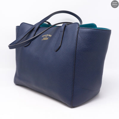 Swing Navy Blue Leather Handbag