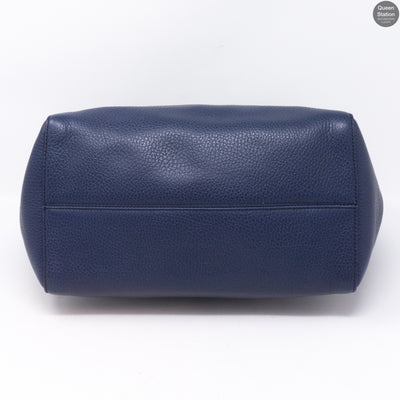 Swing Navy Blue Leather Handbag