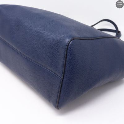 Swing Navy Blue Leather Handbag