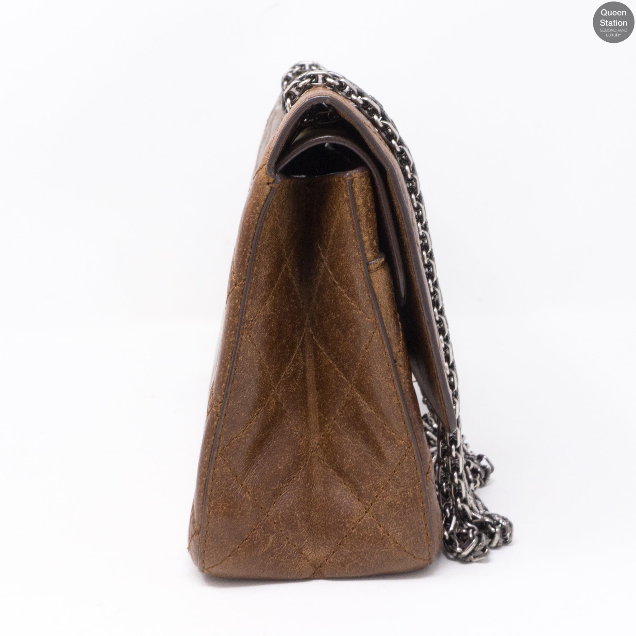Reissue 2.55 226 Double Flap Bag Distressed Leather