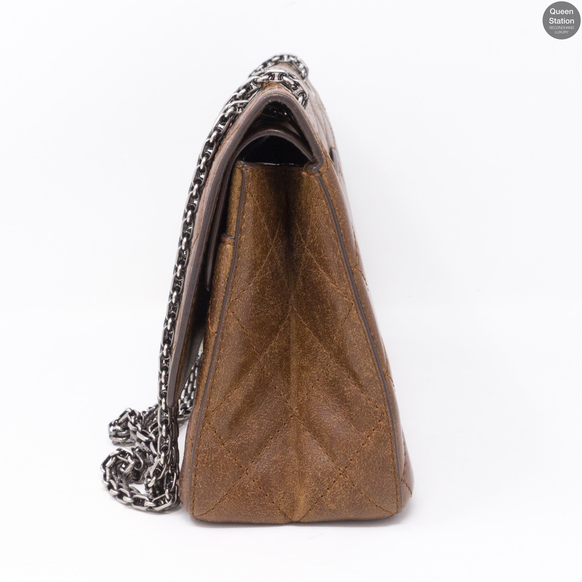 Reissue 2.55 226 Double Flap Bag Distressed Leather
