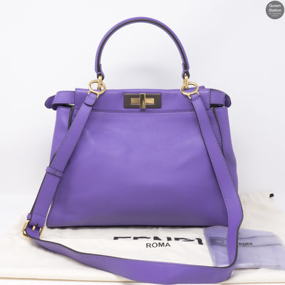 Peekaboo Medium Purple Leather