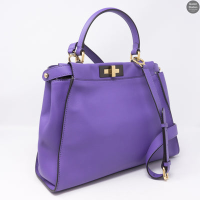 Peekaboo Medium Purple Leather