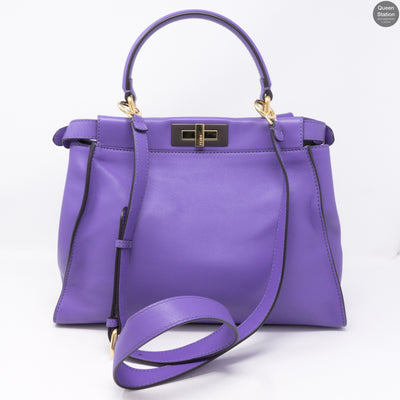 Peekaboo Medium Purple Leather
